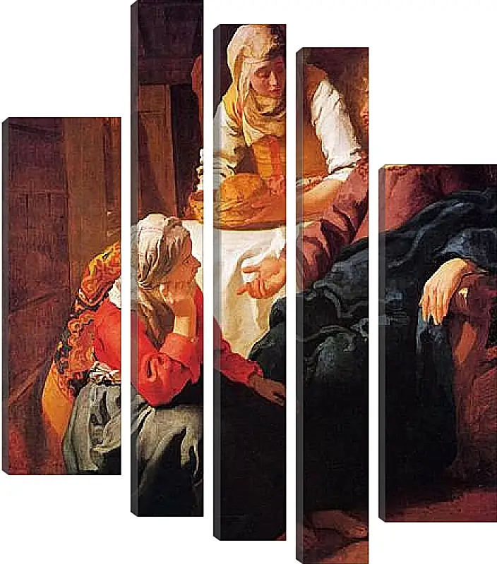 Модульная картина - Христос в доме Марии и Марфы (1665). Ян (Йоханнес) Вермеер