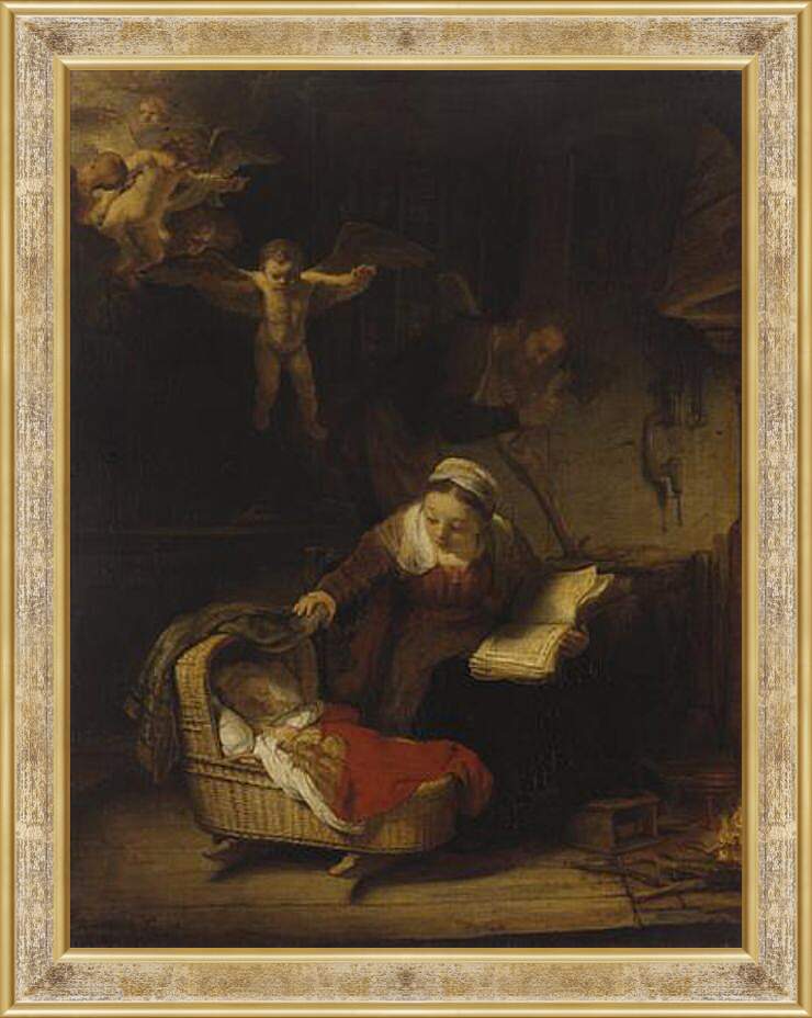 Картина в раме - Святое семейство. Рембрандт