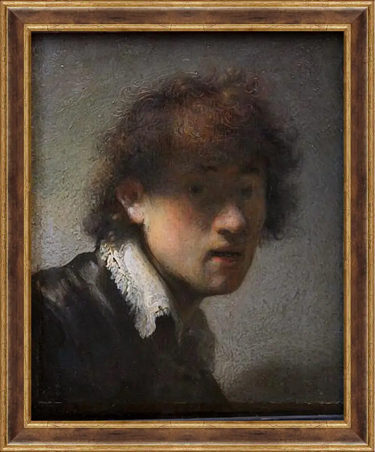 Картина в раме - Self-portrait at early age. Рембрандт