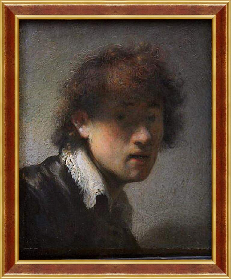 Картина в раме - Self-portrait at early age. Рембрандт