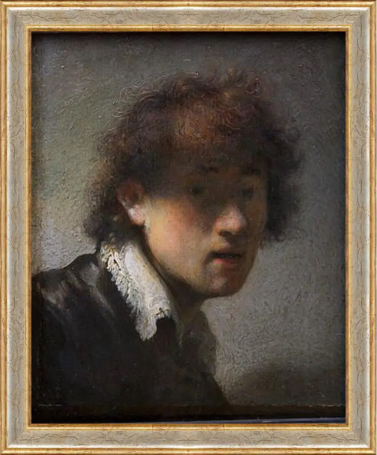 Картина в раме - Self-portrait at early age. Рембрандт