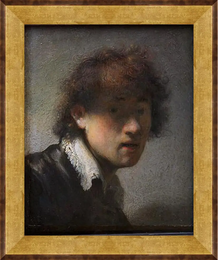 Картина в раме - Self-portrait at early age. Рембрандт