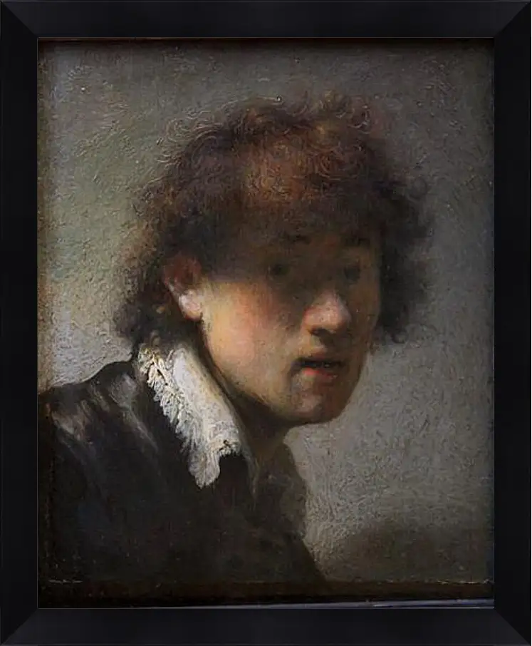 Картина в раме - Self-portrait at early age. Рембрандт