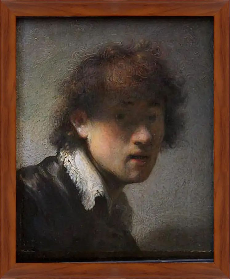 Картина в раме - Self-portrait at early age. Рембрандт