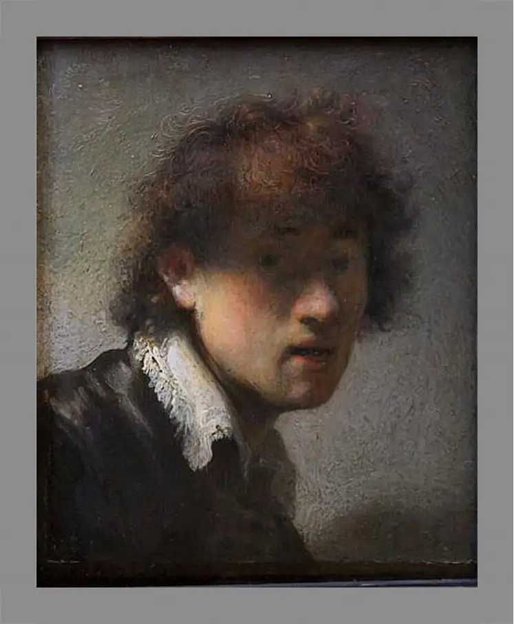 Картина в раме - Self-portrait at early age. Рембрандт