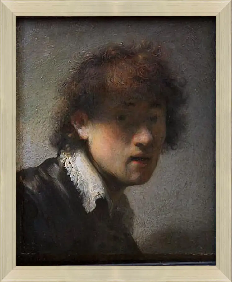 Картина в раме - Self-portrait at early age. Рембрандт