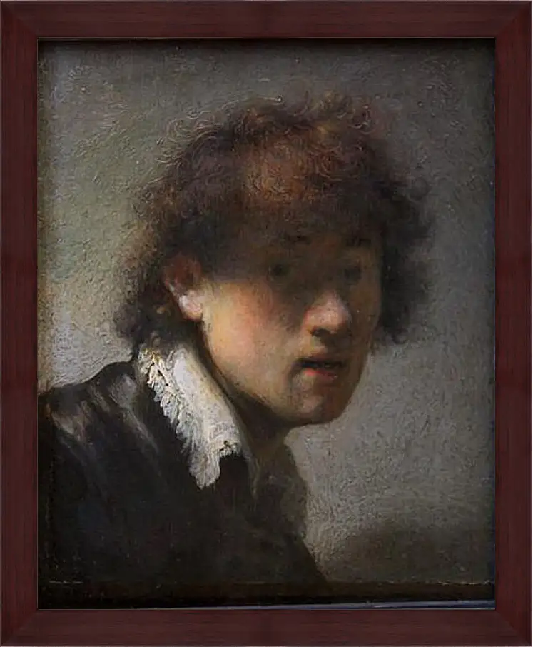 Картина в раме - Self-portrait at early age. Рембрандт