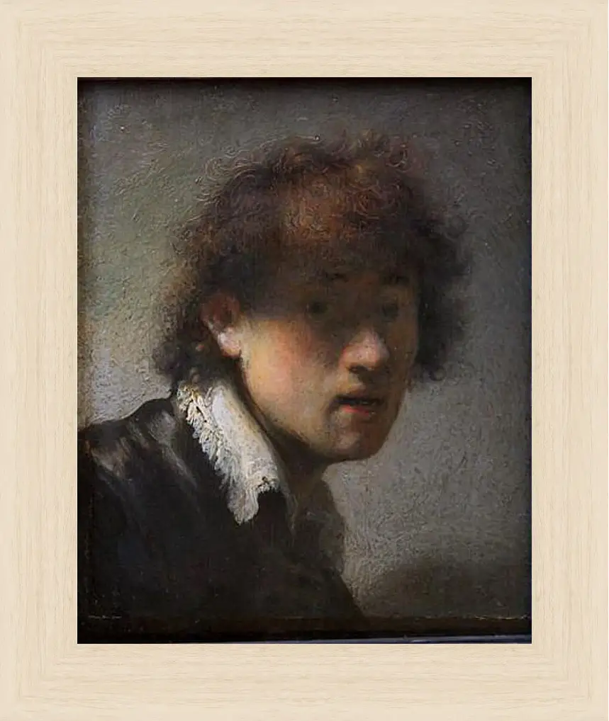 Картина в раме - Self-portrait at early age. Рембрандт