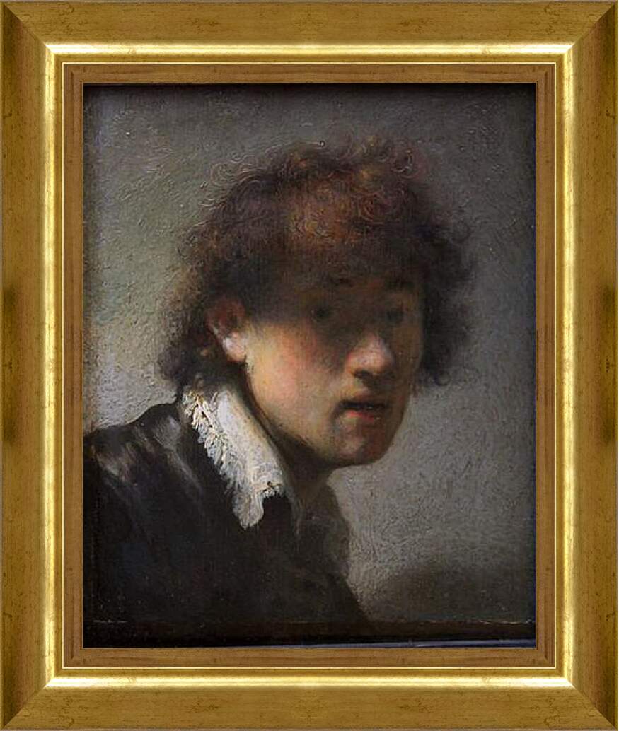 Картина в раме - Self-portrait at early age. Рембрандт