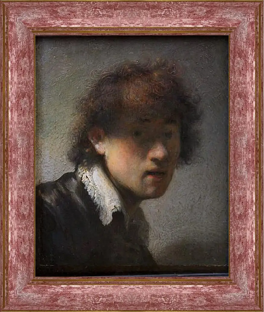 Картина в раме - Self-portrait at early age. Рембрандт