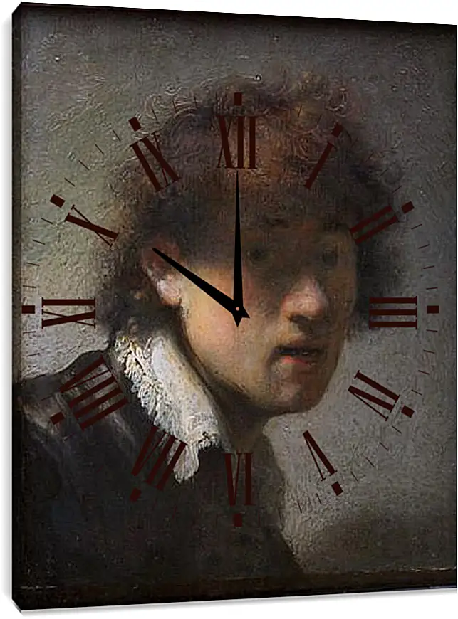 Часы картина - Self-portrait at early age. Рембрандт