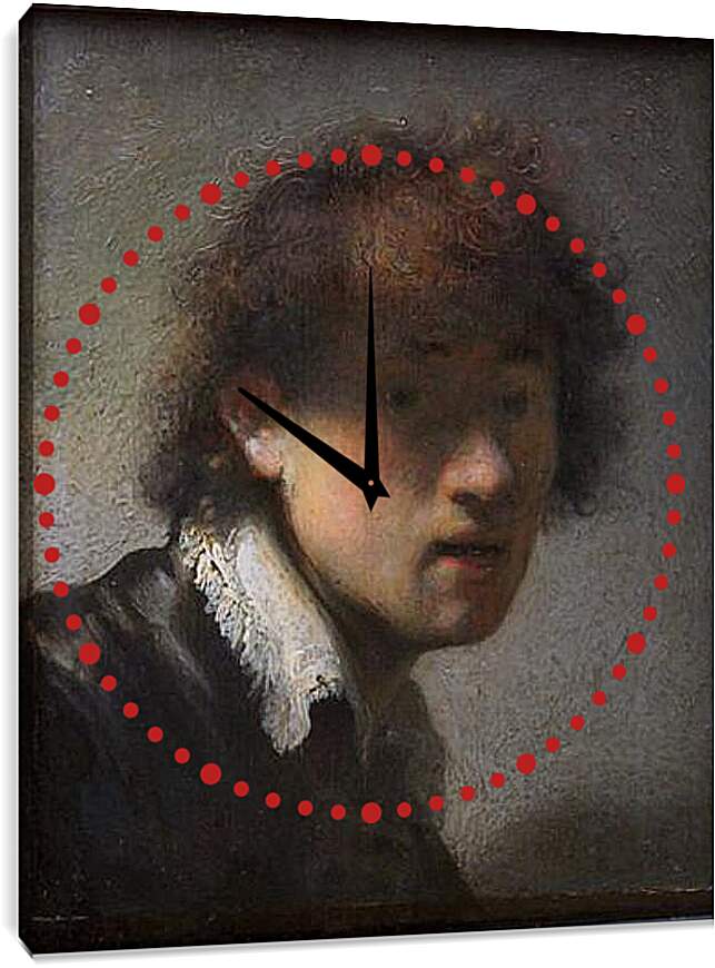 Часы картина - Self-portrait at early age. Рембрандт