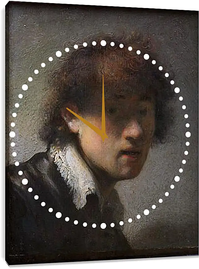 Часы картина - Self-portrait at early age. Рембрандт