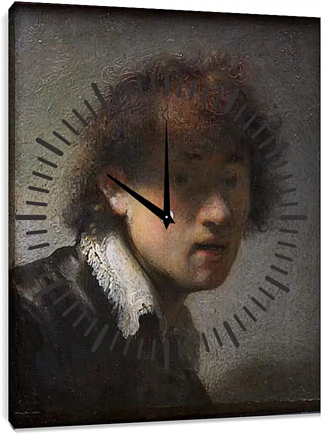 Часы картина - Self-portrait at early age. Рембрандт