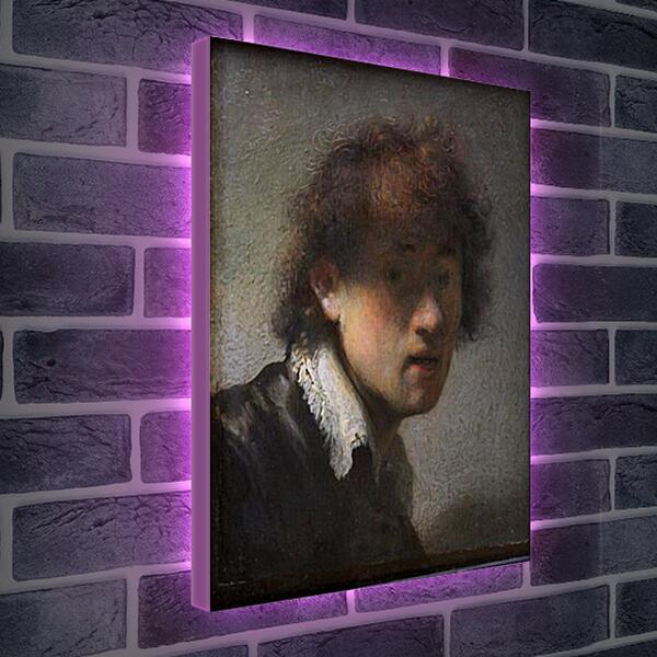 Лайтбокс световая панель - Self-portrait at early age. Рембрандт
