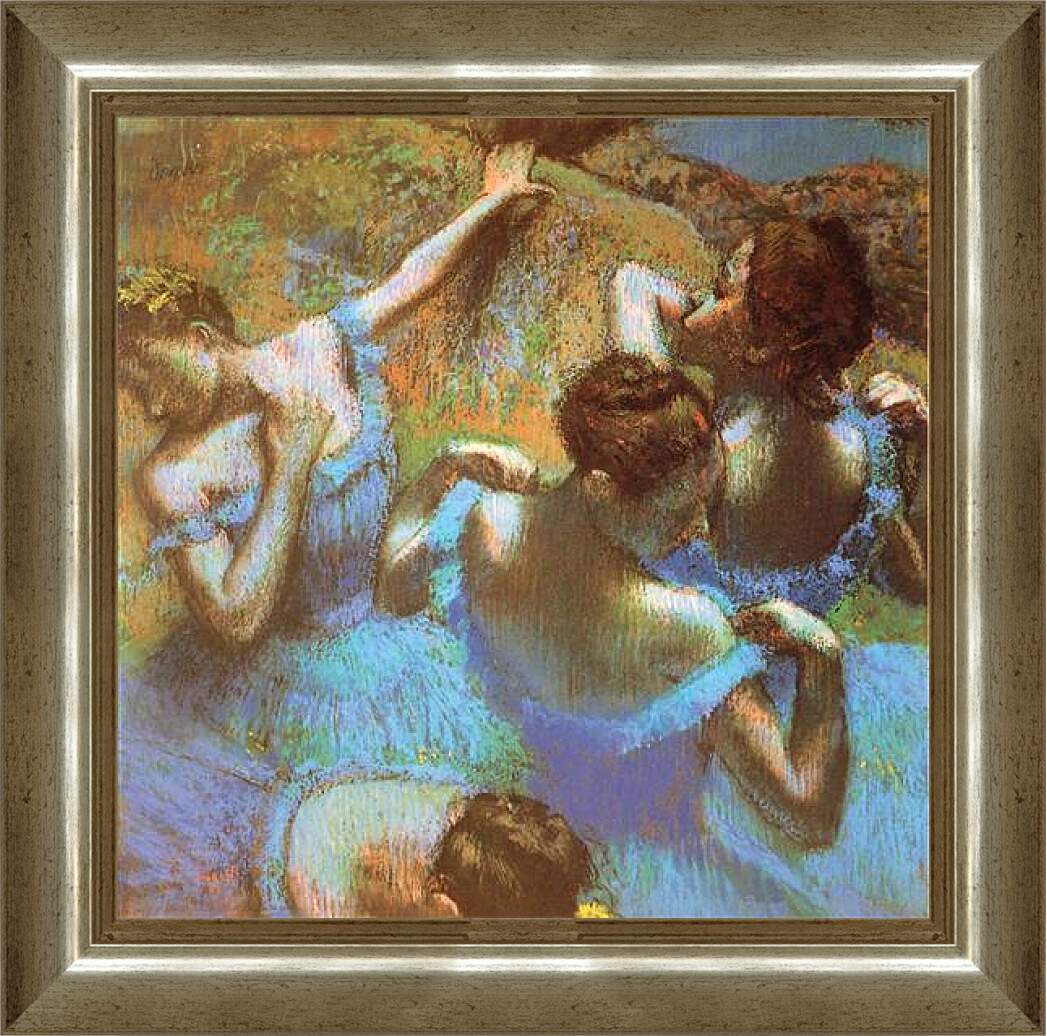 Картина в раме - Голубые танцовщицы. Эдгар Дега