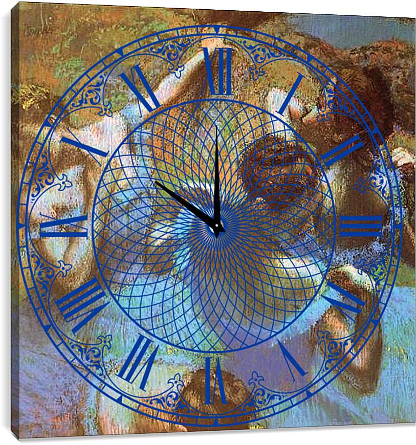 Часы картина - Голубые танцовщицы. Эдгар Дега