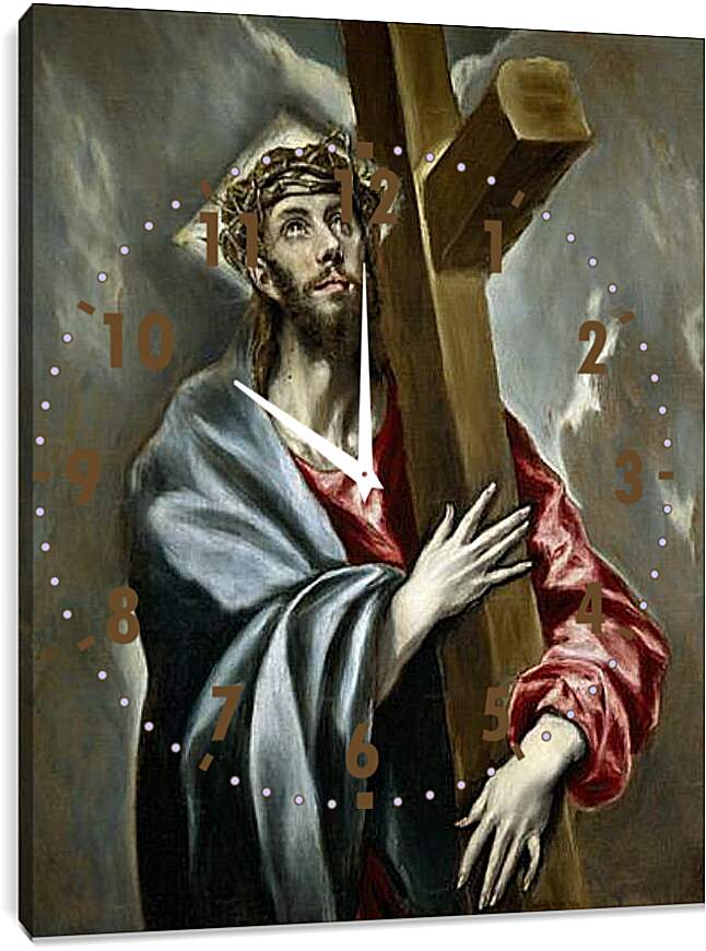 Часы картина - Christ Clasping the Cross. Эль Греко