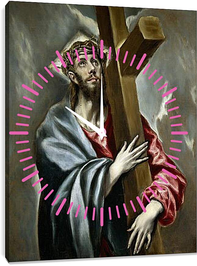 Часы картина - Christ Clasping the Cross. Эль Греко
