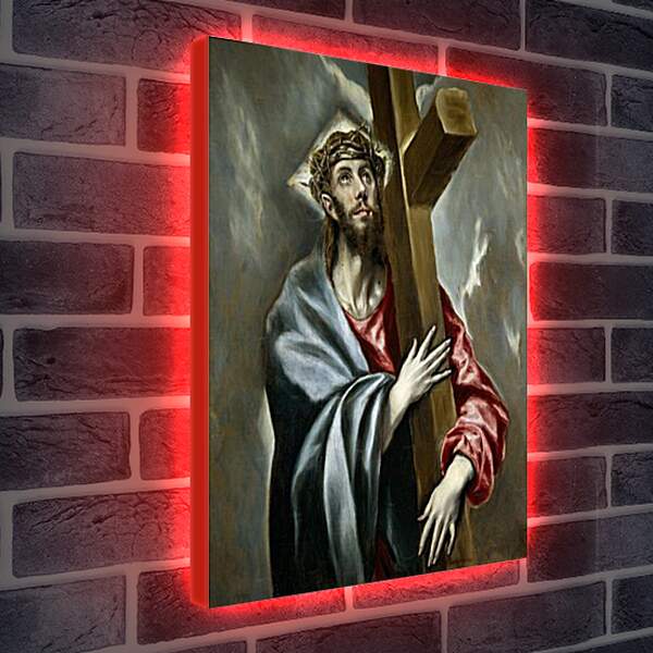 Лайтбокс световая панель - Christ Clasping the Cross. Эль Греко