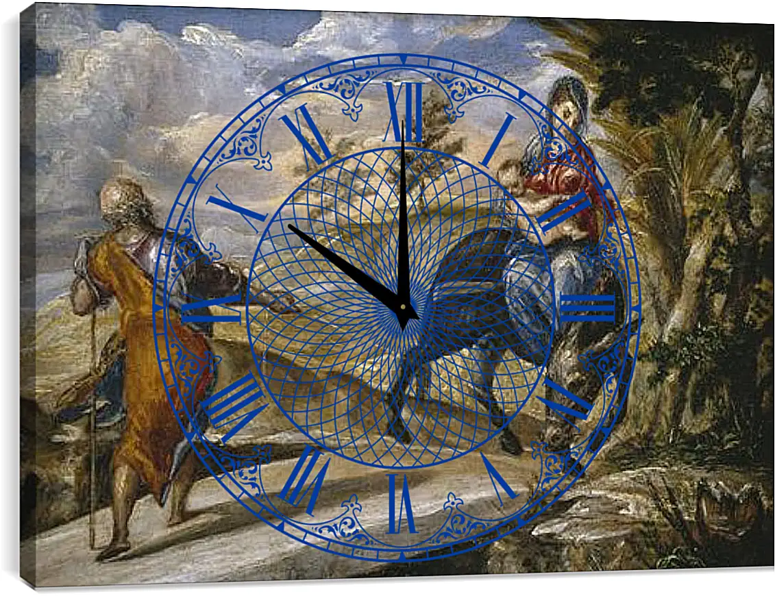 Часы картина - The Flight to Egypt. Эль Греко