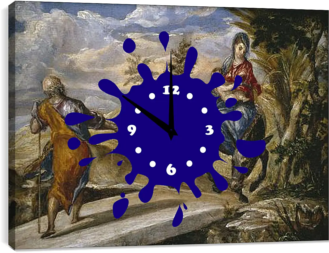 Часы картина - The Flight to Egypt. Эль Греко
