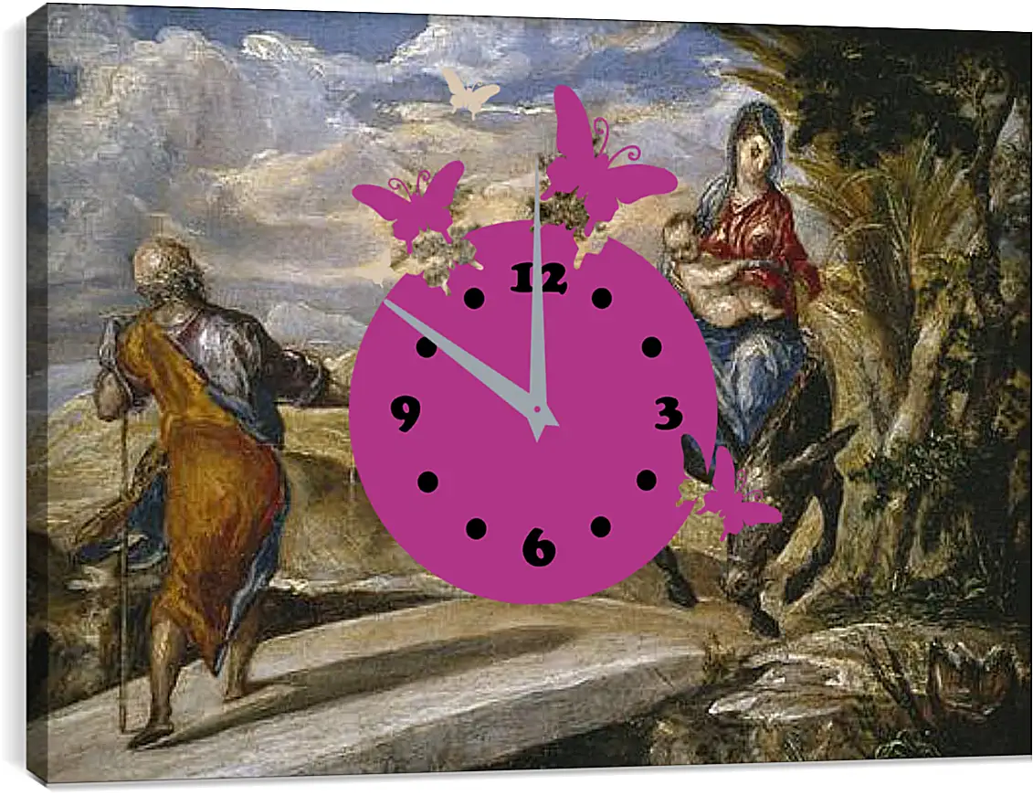 Часы картина - The Flight to Egypt. Эль Греко