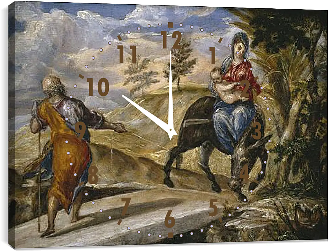 Часы картина - The Flight to Egypt. Эль Греко