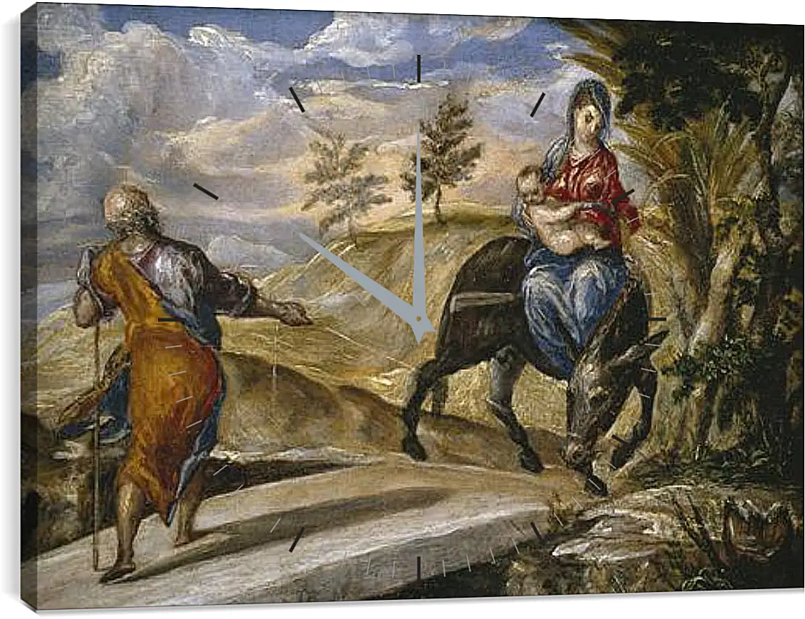 Часы картина - The Flight to Egypt. Эль Греко