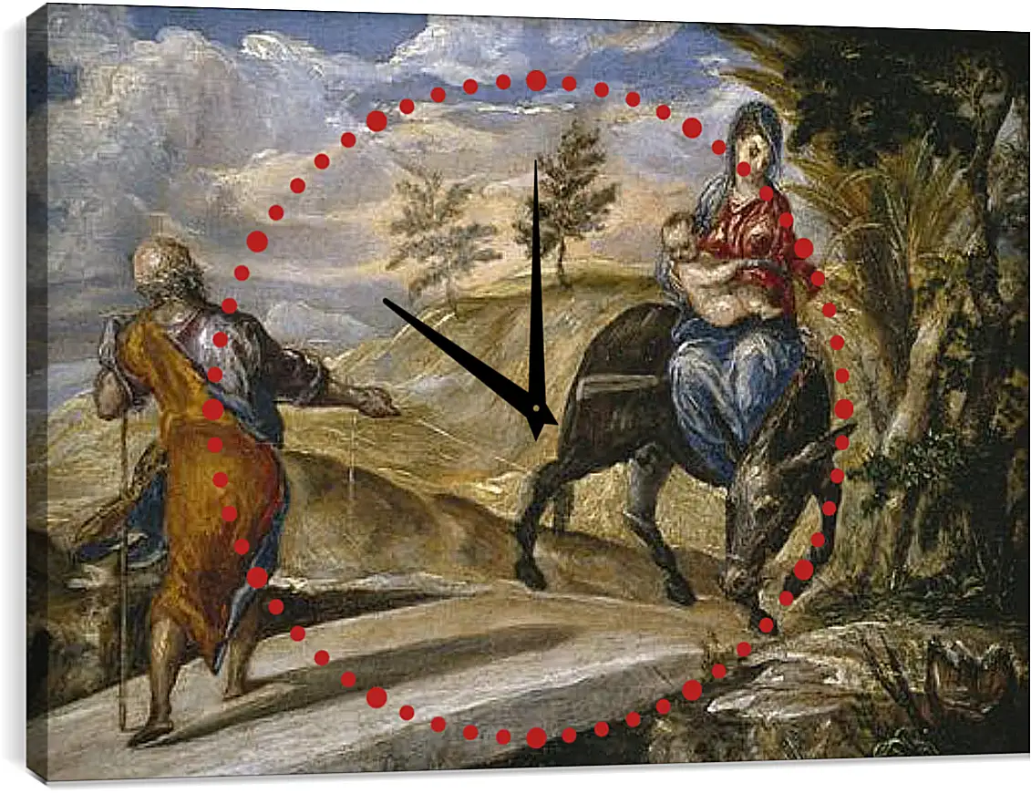 Часы картина - The Flight to Egypt. Эль Греко