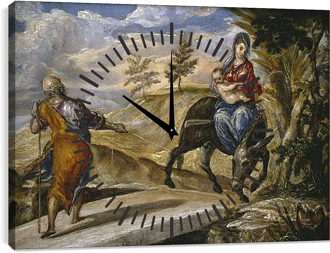 Часы картина - The Flight to Egypt. Эль Греко