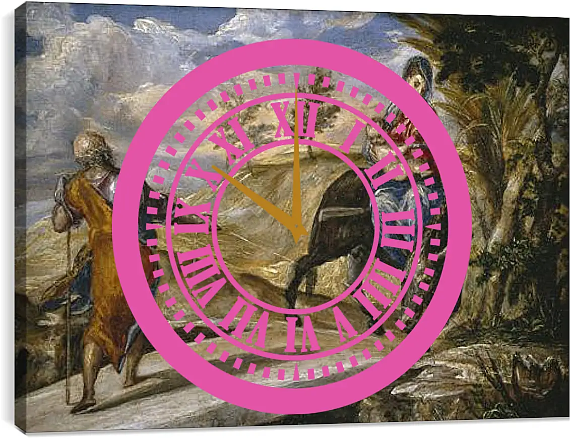 Часы картина - The Flight to Egypt. Эль Греко