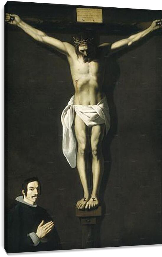 Постер и плакат - Christ Crucified with the Sponsor. Распятие с донатором. Франсиско де Сурбаран