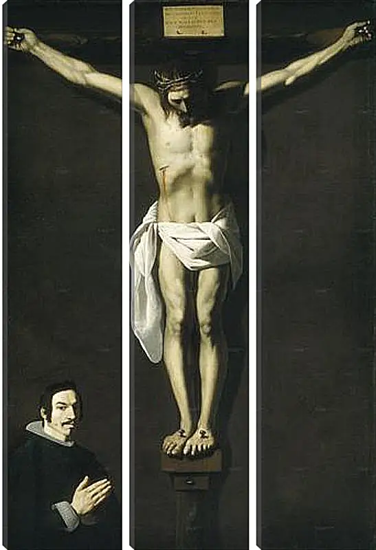 Модульная картина - Christ Crucified with the Sponsor. Распятие с донатором. Франсиско де Сурбаран