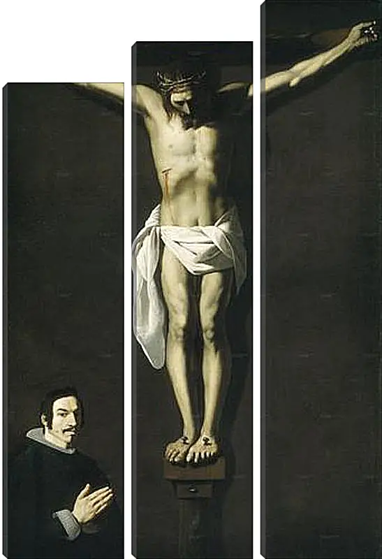 Модульная картина - Christ Crucified with the Sponsor. Распятие с донатором. Франсиско де Сурбаран