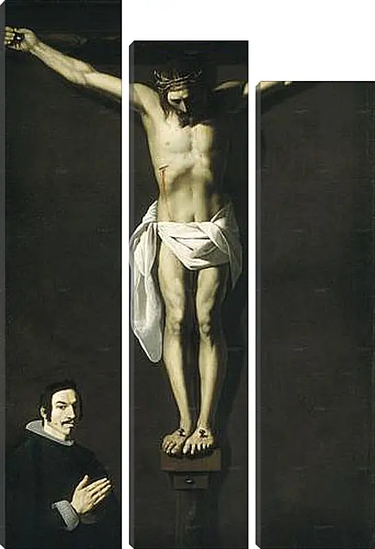 Модульная картина - Christ Crucified with the Sponsor. Распятие с донатором. Франсиско де Сурбаран