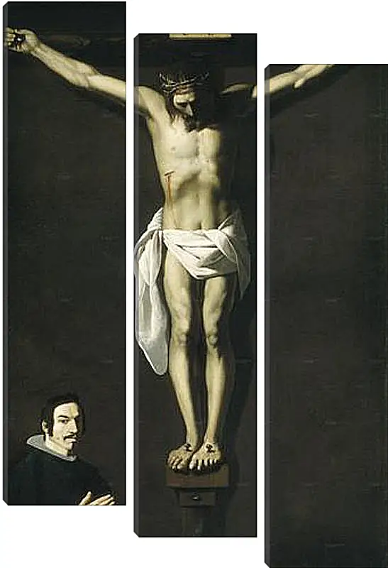 Модульная картина - Christ Crucified with the Sponsor. Распятие с донатором. Франсиско де Сурбаран