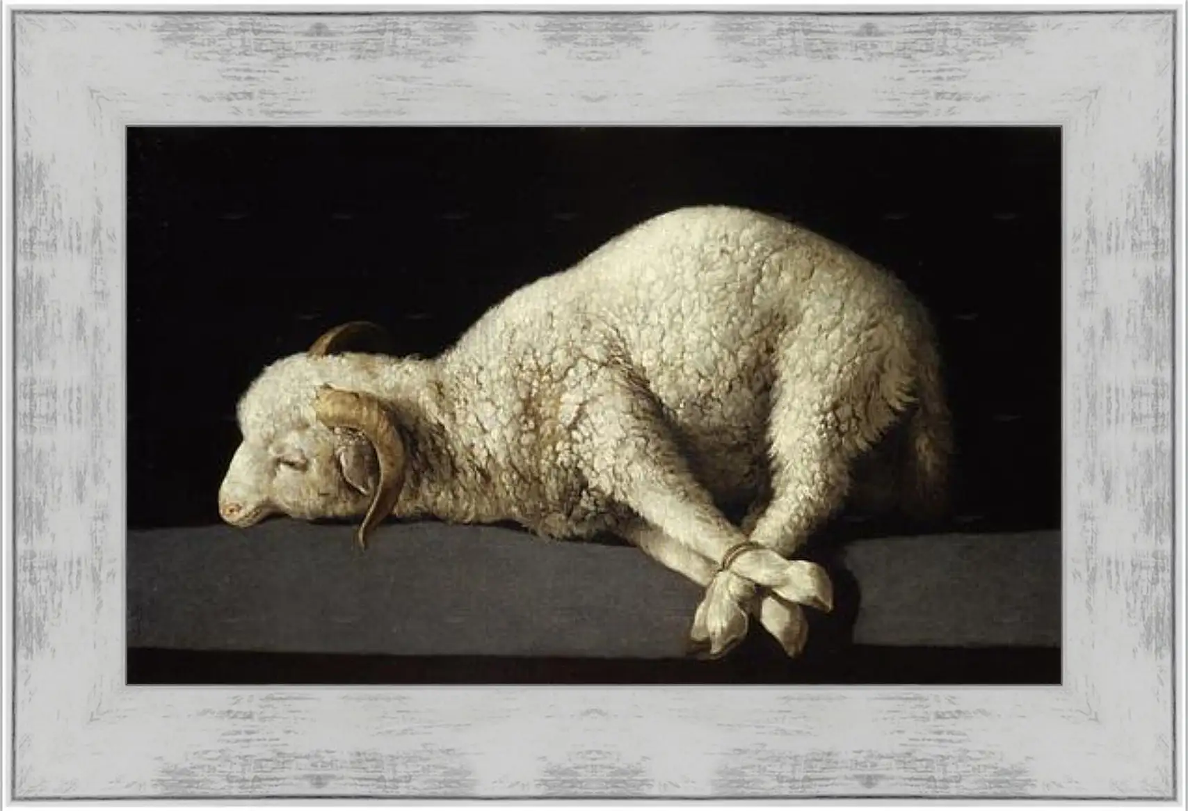 Картина в раме - Agnus Dei. Агнец божий. Франсиско де Сурбаран