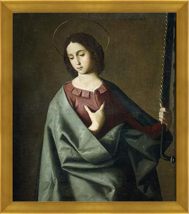 Картина в раме - Saint Eufemia. Святая Евфимия. Франсиско де Сурбаран