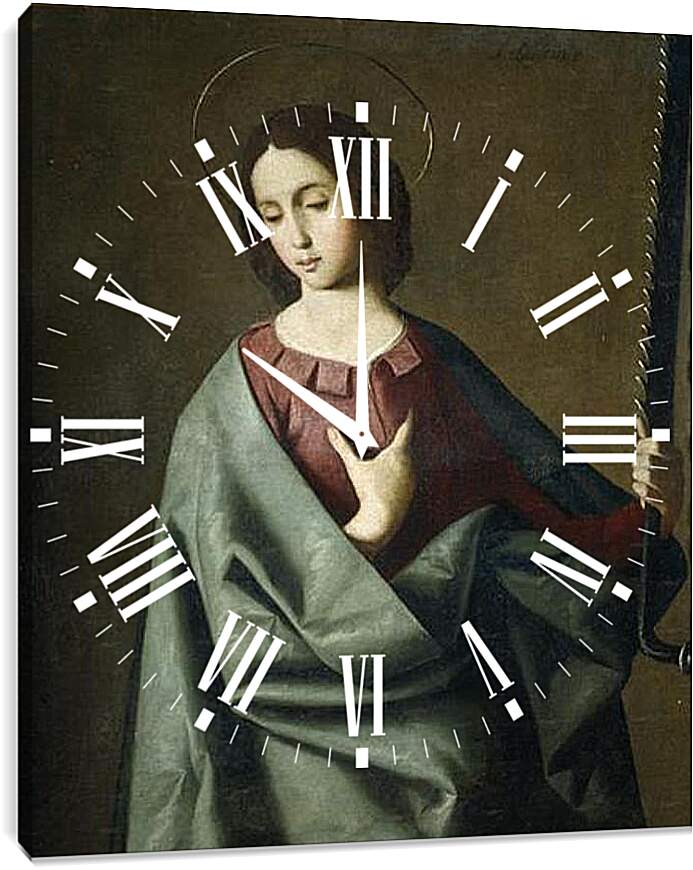 Часы картина - Saint Eufemia. Святая Евфимия. Франсиско де Сурбаран