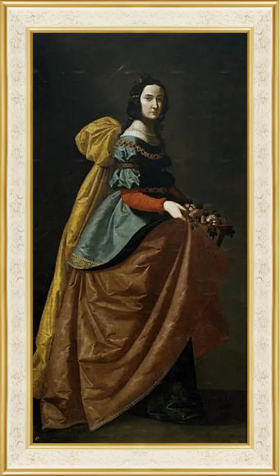 Картина в раме - Saint Elisabeth of Portugal. Святая Изабелла Португальская. Франсиско де Сурбаран