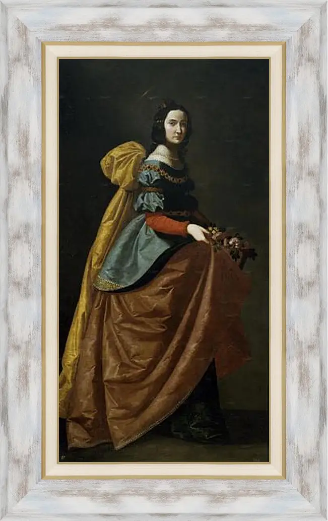 Картина в раме - Saint Elisabeth of Portugal. Святая Изабелла Португальская. Франсиско де Сурбаран