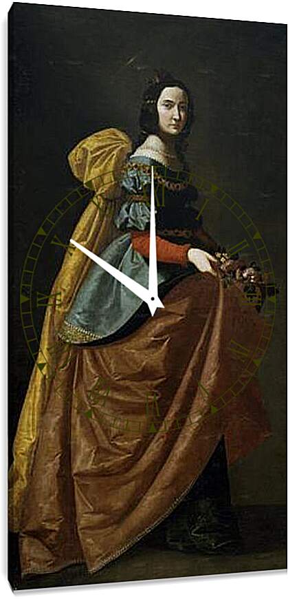 Часы картина - Saint Elisabeth of Portugal. Святая Изабелла Португальская. Франсиско де Сурбаран