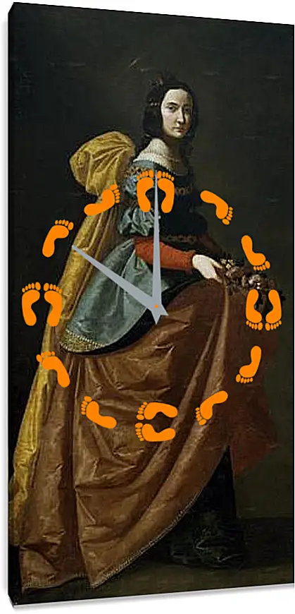 Часы картина - Saint Elisabeth of Portugal. Святая Изабелла Португальская. Франсиско де Сурбаран
