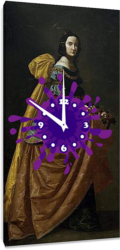 Часы картина - Saint Elisabeth of Portugal. Святая Изабелла Португальская. Франсиско де Сурбаран