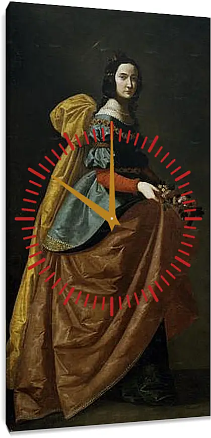 Часы картина - Saint Elisabeth of Portugal. Святая Изабелла Португальская. Франсиско де Сурбаран