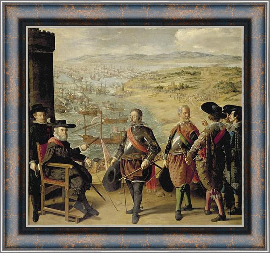 Картина в раме - The Defense of Cadiz againts the English. Оборона Кадиса против англичан. Франсиско де Сурбаран