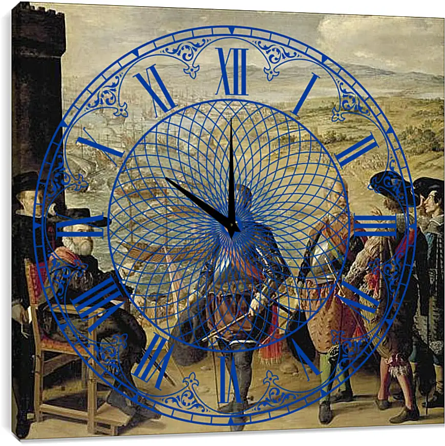 Часы картина - The Defense of Cadiz againts the English. Оборона Кадиса против англичан. Франсиско де Сурбаран