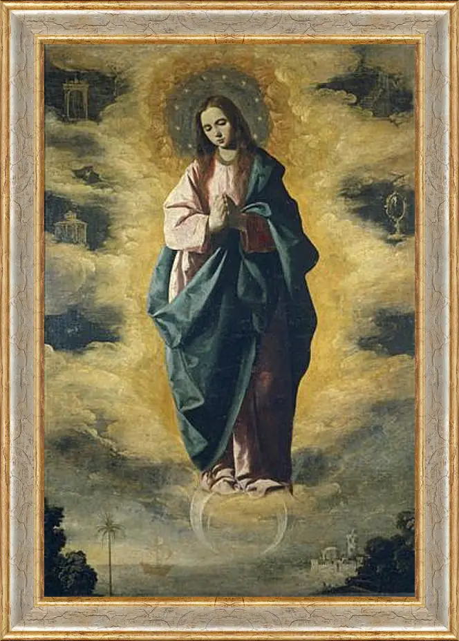 Картина в раме - The Immaculate Conception. Непорочное зачатие. Франсиско де Сурбаран