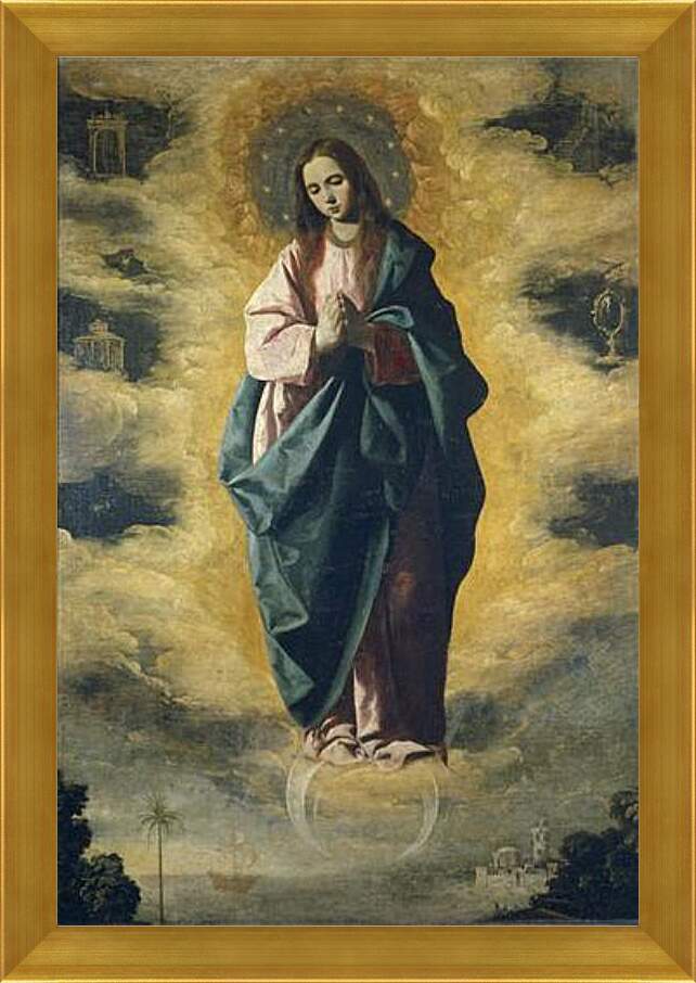 Картина в раме - The Immaculate Conception. Непорочное зачатие. Франсиско де Сурбаран